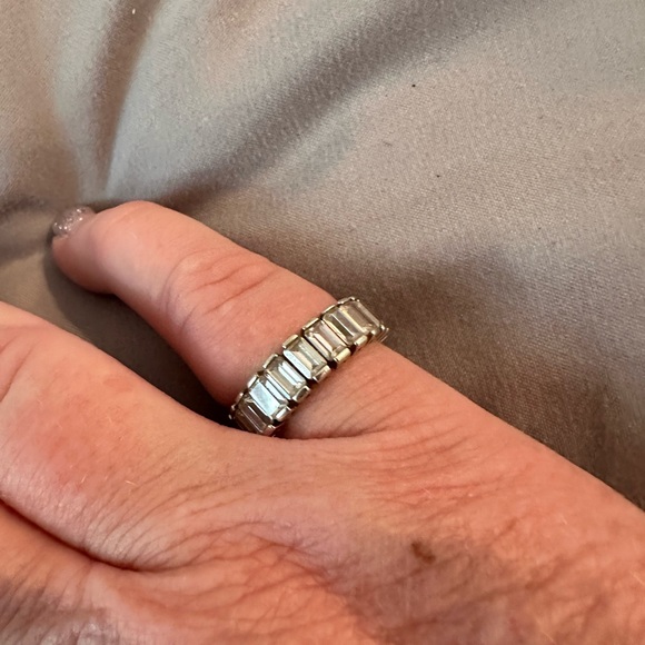 Silpada Silver Emerald-Cut Diamond Ring - Picture 3 of 3